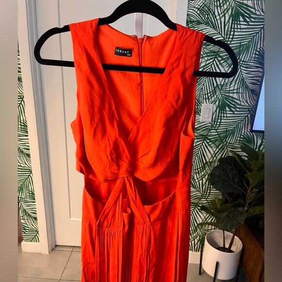 Iorane Red Cutout Wide Leg Jumpsuit Sz Medium - Picture 2 of 11